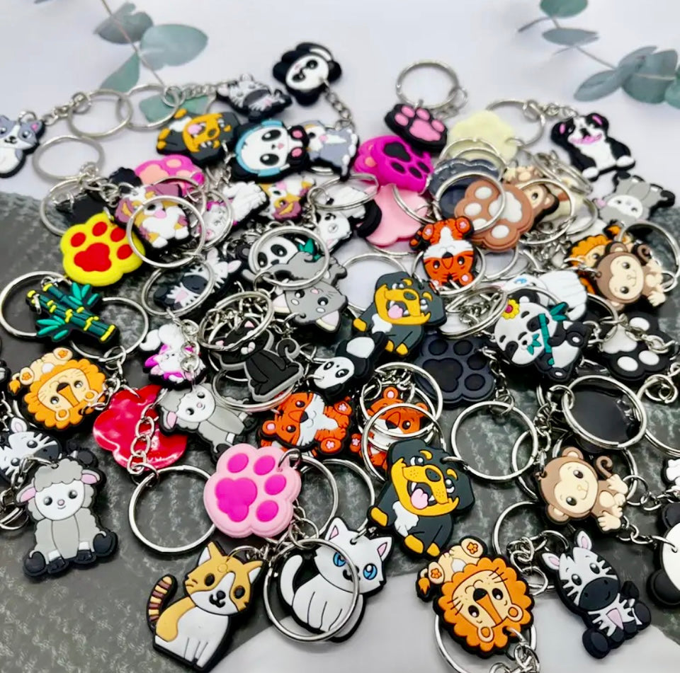 Cute Cartoon PVC Animal Keychains