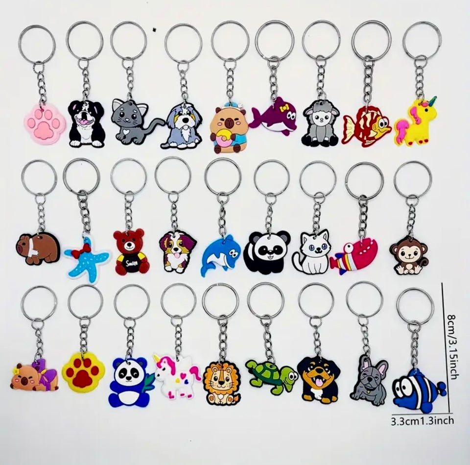 Cute Cartoon PVC Animal Keychains