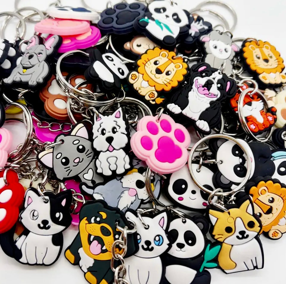 Cute Cartoon PVC Animal Keychains